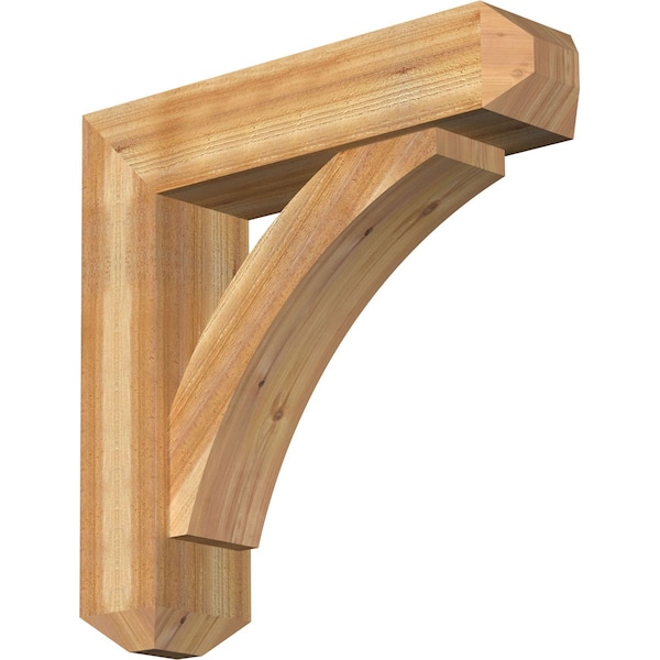 Ekena Millwork Thorton Craftsman Rough Sawn Bracket w/ Offset Brace, Western Red Cedar, 8"W x 32"D x 32"H BKT0806X32X32THR04RWR - main